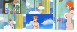 Rule 34 | breasts, highres, long image, nami (one piece), nipples, nude, nude filter, one piece, pussy, third-party edit, uncensored, wide image