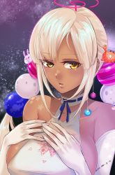 Rule 34 | 1girl, breasts, dark skin, highres, hololive, hololive english, large breasts, space, tsukumo sana, virtual youtuber