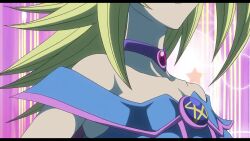 Rule 34 | 1girl, animated, audible speech, blonde hair, breasts, cleavage, dark magician girl, duel monster, english audio, green eyes, highres, legs, long hair, sound, staff, tagme, video, yu-gi-oh!, yu-gi-oh! duel monsters, yu-gi-oh! the dark side of dimensions