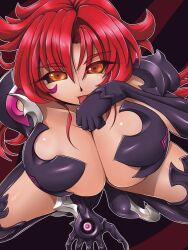 Rule 34 | 1girl, amaha masane, breasts, large breasts, licking, red hair, solo, witchblade