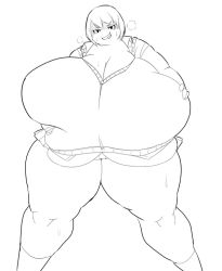 Rule 34 | 1girl, breasts, gigantic breasts, squarewave, thick thighs, thighs