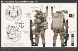 Rule 34 | 1boy, ammunition pouch, astronaut, belt pouch, bulletproof vest, commentary, english commentary, english text, full body, gloves, gun, helmet, lineart, military, original, pouch, rifle, science fiction, shoes, solo, space, spacesuit, thigh pouch, w a v e, weapon