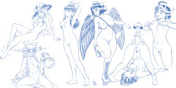 Rule 34 | 6+girls, abs, ahoge, anal, anal object insertion, arrow (symbol), between breasts, blue theme, boots, breasts, camera case, cleft of venus, collage, commentary, completely nude, cross-laced footwear, dildo, english commentary, feathered wings, female pubic hair, geta, gourd, grabbing own breast, grin, hair tubes, hakurei reimu, hat, highres, horizontal pupils, horn ornament, horn ribbon, horns, huge ahoge, ibuki suika, kijin seija, kirisame marisa, knee boots, kneepits, lace-up boots, long hair, low-tied long hair, medium breasts, mini person, minigirl, multiple girls, muscular, muscular female, navel, nipple stimulation, nipple tweak, nipples, nude, object insertion, oni horns, perky breasts, petite, plantar flexion, pointy ears, pubic hair, pussy, ragathol, ribbon, sex toy, shameimaru aya, shaped pubic hair, sharp teeth, short hair, size difference, sketch, small breasts, smile, soles, spread legs, standing, standing on one leg, strap between breasts, sukuna shinmyoumaru, teeth, tengu-geta, toes, tokin hat, touhou, uncensored, upside-down, wings, witch hat, yuri