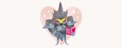 Rule 34 | 1boy, armor, bad id, bad twitter id, blush, card, chibi, english text, full body, heart, helmet, male focus, overwatch, overwatch 1, reinhardt (overwatch), simple background, solid circle eyes, solo, sparkle, star (symbol), text focus, tinysnails, valentine, white background
