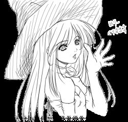Rule 34 | bucho, choker, christmas, greyscale, hat, lowres, monochrome, sketch, solo, witch hat