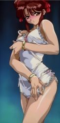 Rule 34 | 1990s (style), anime screenshot, blush, bracelet, chemise, fushigi yuugi, highres, jewelry, retro artstyle, screencap, yuuki miaka