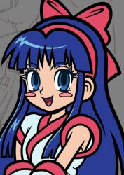 Rule 34 | 1girl, ainu clothes, blue eyes, blue hair, breasts, hair ribbon, long hair, looking at viewer, nakoruru, open mouth, ribbon, samurai spirits, small breasts, smile, snk, solo, the king of fighters, wikipetan