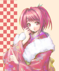 Rule 34 | japanese clothes, kashi, kimono, red eyes, red hair, solo, tagme