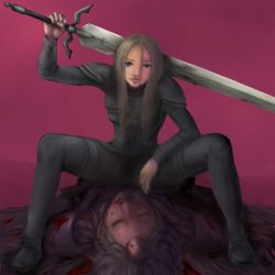 Rule 34 | blood, claymore (series), claymore (sword), solo, sword, weapon, ynreport, yuma (claymore)