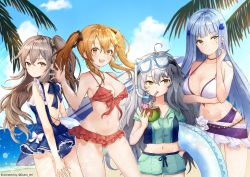 Rule 34 | 404 (girls&#039; frontline), 4girls, ass, back, beach, bikini, blonde hair, blue hair, breasts, brown eyes, brown hair, cleavage, coconut, commentary, commentary request, day, duino, flower, frill trim, frills, g11 (girls&#039; frontline), girls&#039; frontline, green eyes, hair ornament, hk416 (girls&#039; frontline), large breasts, long hair, looking at viewer, looking away, medium breasts, messy hair, multiple girls, navel, orange eyes, pout, scar, scar across eye, scar on face, siblings, side ponytail, silver hair, sisters, smile, swimsuit, twins, twintails, ump45 (girls&#039; frontline), ump9 (girls&#039; frontline)