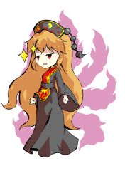 Rule 34 | clip studio paint (medium), dairi, grey hat, hair between eyes, hat, junko (touhou), simple background, solo, sparkle, standing, tabard, tachi-e, touhou, transparent background