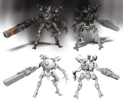 Rule 34 | 3d, commentary, english commentary, gun, hethe srodawa, highres, holding, holding gun, holding weapon, looking to the side, mecha, missile pod, mixed media, multiple views, northstar (titanfall), official art, pr-01 plasma railgun, production art, reference inset, robot, science fiction, shadow, titan (titanfall), titanfall (series), titanfall 2, weapon