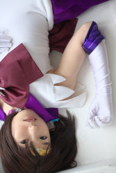 Rule 34 | bishoujo senshi sailor moon, cosplay, elbow gloves, fang, gloves, highres, kumi, pantyhose, photo (medium), sailor saturn, tomoe hotaru