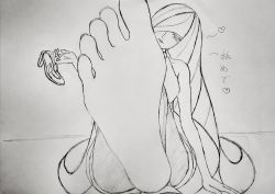 Rule 34 | 1girl, absurdres, artist request, barefoot, creatures (company), feet, femdom, foot focus, game freak, hair over one eye, head tilt, highres, holding, holding shoes, long hair, looking at viewer, lusamine (pokemon), monochrome, nintendo, pokemon, pokemon sm, pov, shoes, soles, toes, translated, unworn shoes