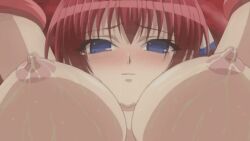 Rule 34 | 1girl, animated, animated gif, bdsm, blue eyes, blush, bondage, bound, breasts, in&#039;youchuu, in&#039;youchuu shoku, large breasts, nipples, open mouth, red hair, restrained, screencap, shiratori mikoto, tentacles, view between breasts
