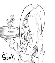 Rule 34 | 10s, 1girl, drink, hair over one eye, little witch academia, long hair, solo, sucy manbavaran