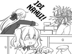 Rule 34 | ak-12 (girls&#039; frontline), banknote, cash register, comic, crossover, dollar bill, food, fruit, girls&#039; frontline, greyscale, guin guin, kantai collection, kashima (kancolle), money, moneybag, monochrome, profanity, tearing up, throwing, watermelon