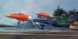 Rule 34 | afterburner, aircraft, airplane, building, day, fighter jet, highres, hjl, indian air force, jet, landing gear, military, military vehicle, no humans, original, pak fa, realistic, runway, signature, sky, taking off, vehicle focus