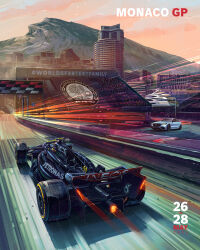 Rule 34 | 1boy, 2023, absurdres, andrew mytro, boat, car, commentary, crowd, english commentary, formula one, formula racer, helmet, highres, lewis hamilton, light trail, monaco (city), motion blur, motor vehicle, mountain, official art, promotional art, racecar, real life, spoiler (automobile), vehicle focus, watercraft, yacht