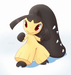 Rule 34 | artist name, closed mouth, commentary, creatures (company), english commentary, fighting stance, full body, game freak, gen 3 pokemon, highres, legs apart, mawaifu, mawile, nintendo, pokemon, pokemon (creature), red eyes, smile, solo, standing