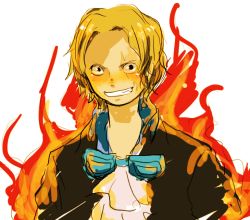 Rule 34 | 1boy, blonde hair, dressrosa, fire, goggles, male focus, one piece, sabo (one piece), smile