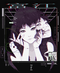Rule 34 | 1girl, android, extra faces, face, hands up, highres, joints, lips, looking at viewer, mechanical parts, mole, mole under eye, original, park junkyu, robot joints, solo