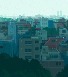 Rule 34 | animated, animated gif, cityscape, day, no humans, original, outdoors, pixel art, rain, scenery, toyoi yuuta, train