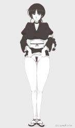 Rule 34 | 1girl, artist name, bleach, breasts, camekirin, censored, female focus, highres, kurotsuchi nemu, large breasts, long hair, monochrome, pussy, source request, text focus