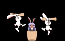 Rule 34 | 1girl, animal ears, animated, animated gif, rabbit, female focus, food, lowres, mochi, moon rabbit, nekomimi mode (tsukuyomi), parody, rabbit ears, reisen udongein inaba, solo, touhou, transparent background, tsukuyomi moonphase, usagi kine, wagashi, what
