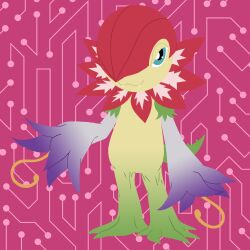 Rule 34 | digimon, digimon (creature), fang, floramon, looking at viewer, petals, smile, solo