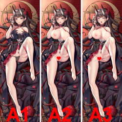 Rule 34 | 1girl, ahegao, azur lane, bare legs, bare shoulders, barefoot, black dress, black footwear, black hair, black panties, blunt bangs, blush, bottomless, bouquet, breasts, breasts out, bukkake, censored, circlet, cleavage, collar, commentary, criss-cross halter, cum, cum on body, cum on breasts, cum on hair, cum on upper body, dakimakura (medium), detached collar, dress, earrings, facial, feather hair ornament, feathers, flower, frilled collar, frills, from above, full body, hair ornament, halterneck, hand in own hair, heart, heart censor, high heels, horns, jewelry, knee up, large breasts, legs, long hair, looking at viewer, lying, multiple views, nipples, no panties, noshiro (a tale of two lovers) (azur lane), noshiro (azur lane), official alternate costume, on back, oni horns, open mouth, panties, parted lips, partially undressed, petals, purple eyes, qi yuan zhi yu, red ribbon, ribbon, rolling eyes, sample watermark, shoes, sleeveless, sleeveless dress, smile, sperm cell, thighs, tongue, tongue out, underwear, unworn shoes, watermark