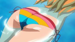 Rule 34 | 1girl, animated, animated gif, ass, ass focus, bikini, close-up, from behind, hip focus, long hair, nami (one piece), one piece, one piece special: glorious island, orange hair, screencap, side-tie bikini bottom, solo, swimming, swimsuit, water