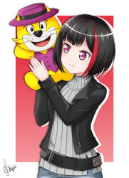 Rule 34 | 1boy, 1girl, animal, animal ears, architecture, bang dream!, belt, belt buckle, black hair, black jacket, blush, buckle, cat, cat ears, commentary request, commission, face-to-face, funny cat, goth fashion, gothic architecture, gradient background, grey shirt, highres, holding hands, jacket, looking at another, md5 mismatch, mitake ran, open mouth, outside border, pixiv commission, pointing, pointing at another, purple eyes, purple skirt, red background, red hair, resolution mismatch, shipped art, shirt, short hair, skirt, smile, solo, source larger, stuffed animal, stuffed toy, top cat (character), top cat (series), twitter username, white background, yellow fur