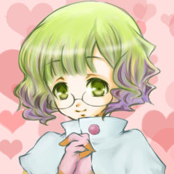 Rule 34 | 10s, 1girl, akb0048, chicotocoto, glasses, green eyes, green hair, kanzaki suzuko, lowres, matching hair/eyes, short hair, smile, solo