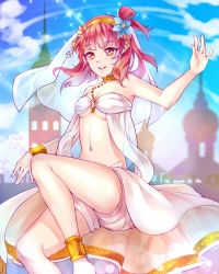 Rule 34 | 1girl, ankle cuffs, anklet, bad id, bad pixiv id, barefoot, blurry, bokeh, dancer, dancing, depth of field, dress, highres, jewelry, long hair, magi the labyrinth of magic, morgiana, qingshui ai, red eyes, red hair, see-through, side ponytail, smile, solo, sparkle