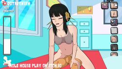 Rule 34 | 1boy, 1girl, animated, black hair, bottomless, bouncing breasts, bra, breasts, clothed sex, cum, cum in pussy, cum on body, dotart, dripping, game, hole house, indoors, interior, live2d, mature female, medium breasts, moaning, older woman and younger man, orgasm, pumping, pussy, pussy juice, reverse cowgirl position, screencap, see-through, see-through shirt, sex, sex from behind, sound, straddling, thick thighs, thighs, tight clothes, underwear, vaginal, video, yor briar