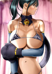 Rule 34 | 1girl, absurdres, breasts, highres, large breasts, leona heidern, long hair, ponytail, solo, the king of fighters