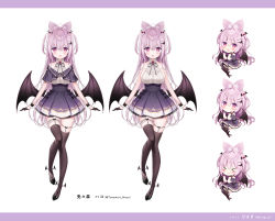 Rule 34 | &gt; &lt;, :d, :o, absurdres, animal ear fluff, animal ears, bare shoulders, bat ears, black capelet, black footwear, black gloves, black legwear, black skirt, black wings, blush, breasts, capelet, character request, chibi, closed eyes, commentary request, crying, garter straps, gloves, hair between eyes, hair ornament, hairclip, half gloves, highres, hisagi (puchimaple), indie virtual youtuber, low wings, medium breasts, multiple views, open mouth, parted lips, pleated skirt, purple eyes, purple hair, revision, shirt, shoes, skirt, sleeveless, sleeveless shirt, smile, standing, standing on one leg, tears, thighhighs, two side up, virtual youtuber, wavy mouth, white background, white shirt, wings, wrist cuffs