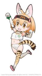 Rule 34 | 1girl, blonde hair, kemono friends, looking at viewer, official art, serval (kemono friends), short hair, simple background, solo, tachi-e, yellow eyes, yoshizaki mine