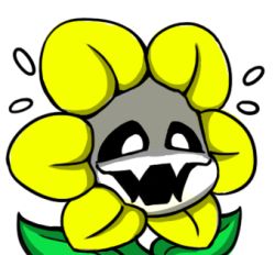 Rule 34 | 1other, bad id, bad pixiv id, black sclera, chibi, colored sclera, evil smile, fangs, flower, flowey (undertale), flying sweatdrops, grin, gyate gyate, lowres, open mouth, portrait, shaded face, simple background, smile, solo, spoilers, undertale, white background, yaruky