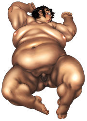 Rule 34 | 1boy, fat, fat man, male focus, obese, penis, sleeping, solo, tanuma yuuichirou