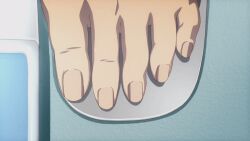 Rule 34 | 1girl, animated, animated gif, barefoot, feet, feet only, foot focus, looping animation, monogatari (series), senjougahara hitagi, toe scrunch, toes