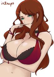 Rule 34 | bikini, bracelet, breasts, brown hair, cleavage, dorothea arnault, fire emblem, fire emblem: three houses, fire emblem heroes, green eyes, in2naps, jewelry, large breasts, long hair, navel, official alternate costume, swimsuit