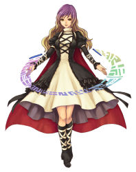 Rule 34 | 1girl, bad id, bad pixiv id, boots, cape, detached sleeves, dress, female focus, full body, gradient hair, high collar, hijiri byakuren, knee boots, light smile, long hair, looking at viewer, multicolored hair, natsume k, outstretched arms, parted lips, puffy short sleeves, puffy sleeves, short sleeves, simple background, solo, sorcerer&#039;s sutra scroll, spread arms, touhou, white background, yellow eyes