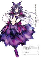 Rule 34 | 10s, 1girl, black gloves, black hair, breasts, cleavage, date a live, elbow gloves, garter straps, gloves, hair ornament, heart, heart hands, highres, long hair, medium breasts, midriff, multicolored hair, navel, official art, see-through, silver hair, solo, tsunako, two-tone hair, yatogami tooka, yatogami tooka (true form)