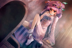 Rule 34 | 1girl, bobby socks, breasts, chair, crescent, crescent moon, female focus, hat, long hair, moon, patchouli knowledge, purple eyes, purple hair, see-through, sitting, socks, solo, table, touhou, ukyo rst