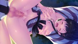 Rule 34 | 1girl, black hair, blush, bottomless, grabbing another&#039;s breast, breasts, breasts out, censored, clothed sex, closed eyes, forest, from below, game cg, grabbing, grabbing from behind, groping, japanese clothes, kimono, large breasts, legs, long hair, mama x kano+, moaning, mosaic censoring, nature, night, nipples, no bra, no panties, open clothes, open mouth, original, outdoors, penis, pussy, pussy juice, ryuuki yumi, sex, sky, solo focus, sweat, takatsuki yuuna, thighs, tree, vaginal, wet, yukata