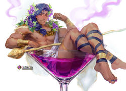 Rule 34 | 1boy, abs, alcohol, ancient greek clothes, armlet, bad id, bad pixiv id, bara, bare pectorals, blush, bracelet, changye, cup, dark-skinned male, dark skin, dionysus (hades), drinking glass, drunk, facial hair, food, fruit, full body, grapes, greco-roman clothes, hades (series), hades 1, jewelry, male focus, mature male, muscular, muscular male, nipples, pectorals, purple hair, short hair, single bare shoulder, sitting, smile, smoke, solo, stubble, thighs, wine, wine glass