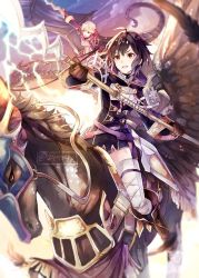 Rule 34 | 1boy, 1girl, armor, black hair, boots, brown eyes, brown footwear, brown gloves, cloud, dragon, dress, father and daughter, feathers, fire emblem, fire emblem awakening, fire emblem heroes, gloves, holding, holding lance, holding polearm, holding sword, holding weapon, hood, hood down, lance, lightning, long sleeves, morgan (female) (fire emblem), morgan (fire emblem), nintendo, open mouth, pegasus, pegasus knight uniform (fire emblem), polearm, riding, robin (fire emblem), robin (male) (fire emblem), short dress, short hair, sky, sword, thighhighs, twitter username, weapon, white hair, wyvern, xin (24914), zettai ryouiki