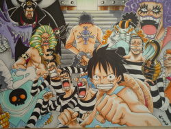 Rule 34 | 6+boys, amputee, armband, axe, bentham, black hair, blue hair, blue skin, blugori, bon clay, brothers, brown hair, buggy the clown, chain, chained, cigar, clenched hand, clenched hands, clenched teeth, colored pencil (medium), colored skin, crocodile (one piece), cuffs, emporio ivankov, facial mark, galdino, glasses, handcuffed, handcuffs, hannyabal, hat, highres, hook, hook hand, horns, impel down, inazuma (one piece), jewelry, jinbe (one piece), lipstick, lovepanda0420, magellan, makeup, male focus, marker (medium), monkey d. luffy, monster boy, multicolored hair, multiple boys, necklace, one piece, open mouth, orange hair, polearm, portgas d. ace, prison clothes, prisoner, purple hair, scar, sharp teeth, shirt, siblings, skull, smoking, stairs, straw hat, striped clothes, striped shirt, sunglasses, tattoo, teeth, traditional media, trident, tusks, two-tone hair, uniform, weapon, white hair
